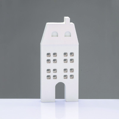 ^WOODEN DECORATIVE WHITE HOUSE   ΜΟΤΙΦ 6,5*2*14,5cm^  -X061471